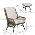 thumbnail image 3 of Outsunny Rattan Leisure Chair Set w/ Cushion, Adjustable Backrest Chair, 3 of 10