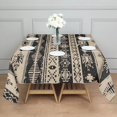 thumbnail image 3 of Black Geometric Triangle Diamond Pattern Square Tablecloth,Waterproof Square Table Cover,Wipeable Spillproof Washable Table Cover for Home Kitchen Party Decor 52"x52"(132x132cm), 3 of 6