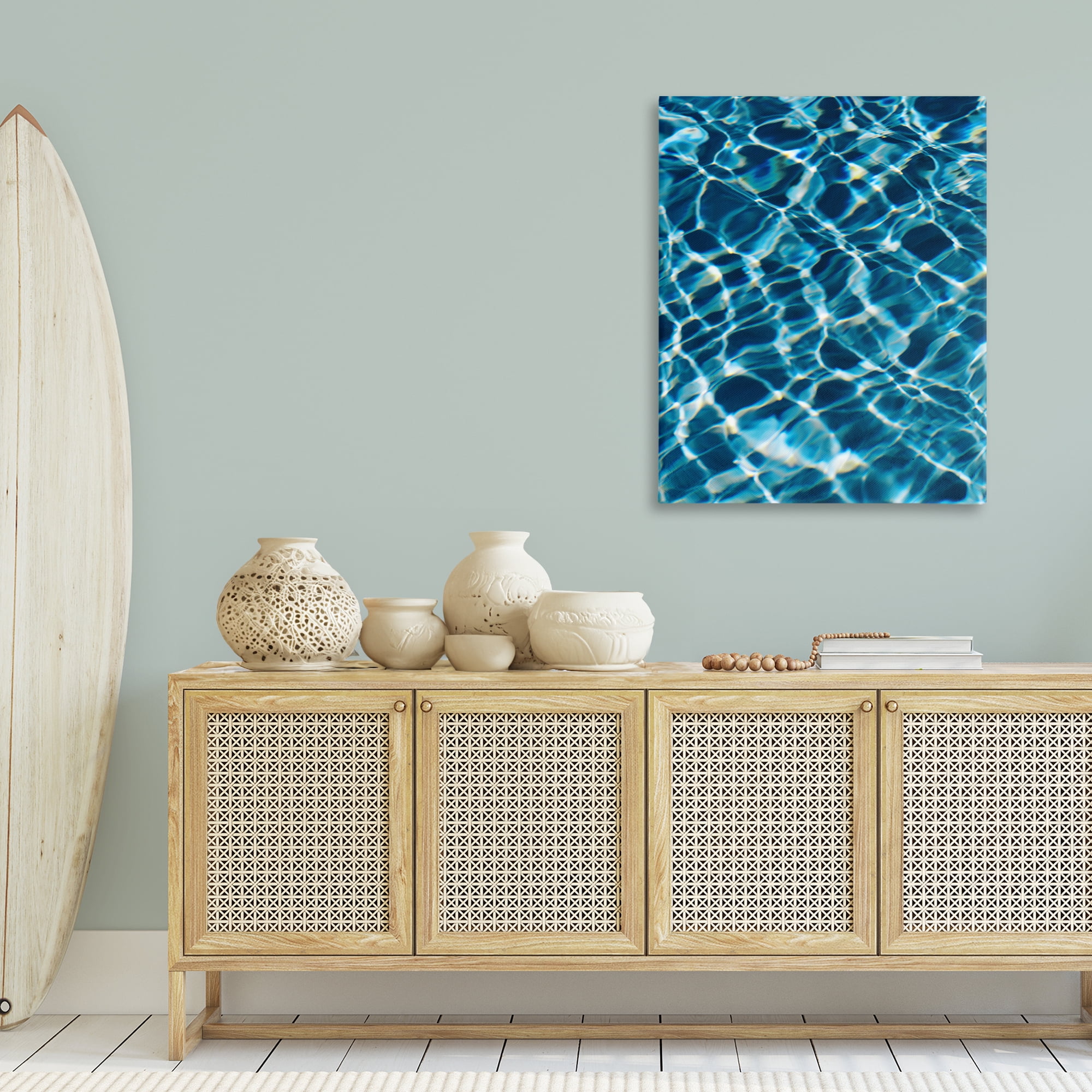 Stupell Industries Beach Water Pattern Abstract Painting Gallery Wrapped Canvas Art Print Wall Art, 30 x 40