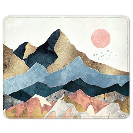 BOSOBO Mouse Pad  Square Anti-Slip Rubber Gaming Mousepad  Premium-Textured & Waterproof Mouse Mat with Stitched Edge  Cute Office Mouse Pads for Women Men Computer Laptop  10  x 8   Art Sunrise