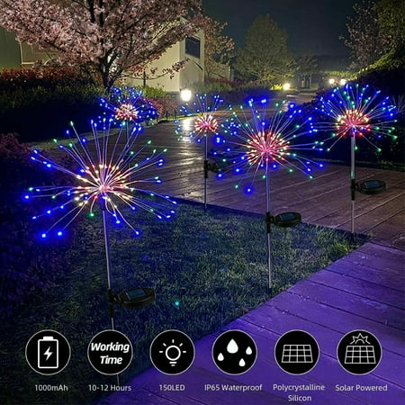 

DODOING Solar Firework Lights Garden Lights Outdoor Decorative Solar Lamps Waterproof with Remote 2 Lighting Modes Landscape Outdoor Decor for Home Pathway Backyard Lawn