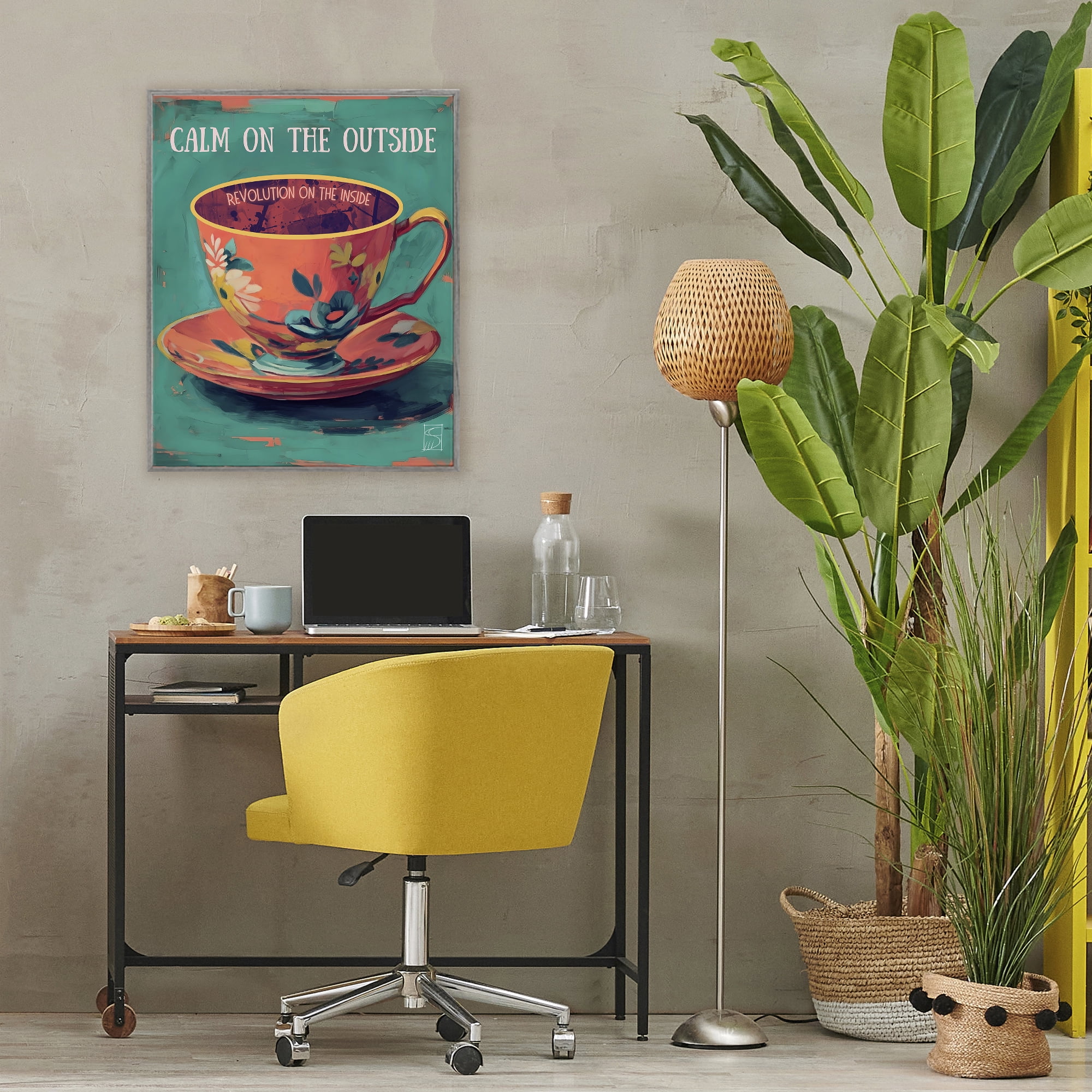 Stupell Industries Revolution On The Inside Gray Framed Giclee Art, design by Sara Culpepper
