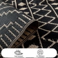 thumbnail image 6 of Lahome Black & Beige Moroccan Outdoor Rug 5x8 - Waterproof & Reversible Plastic Straw Patio Mat for Deck, Balcony, Porch, RV Camping Area, 6 of 9