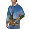 thumbnail image 3 of Kdxio Lighthous Print Men Hoodies Casual Hoodies for Men with Zip Pockets Full Zip Long Sleeve Sweatshirt Sports Hooded Jacket-Large, 3 of 5