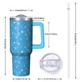 thumbnail image 2 of Blue Christmas Snowflake Pattern Tumbler with Handle and Lid,40oz Double Wall Vacuum Insulated Tumbler,Cups Gift for Women and Men, 2 of 7