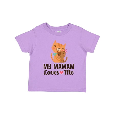 

Inktastic Mamaw Loves Me Girl Granddaughter Cat Gift Toddler Toddler Girl T-Shirt