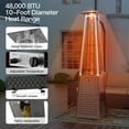 thumbnail image 3 of Kullavik 11 Pieces Outdoor Patio Furniture Set with Gas Propane Fire Pit Table,PE Wicker Rattan Sectional Sofa Patio Conversation Sets with Pyramid Patio Heater,Swivel Rocking Chairs Set,Sand, 3 of 9