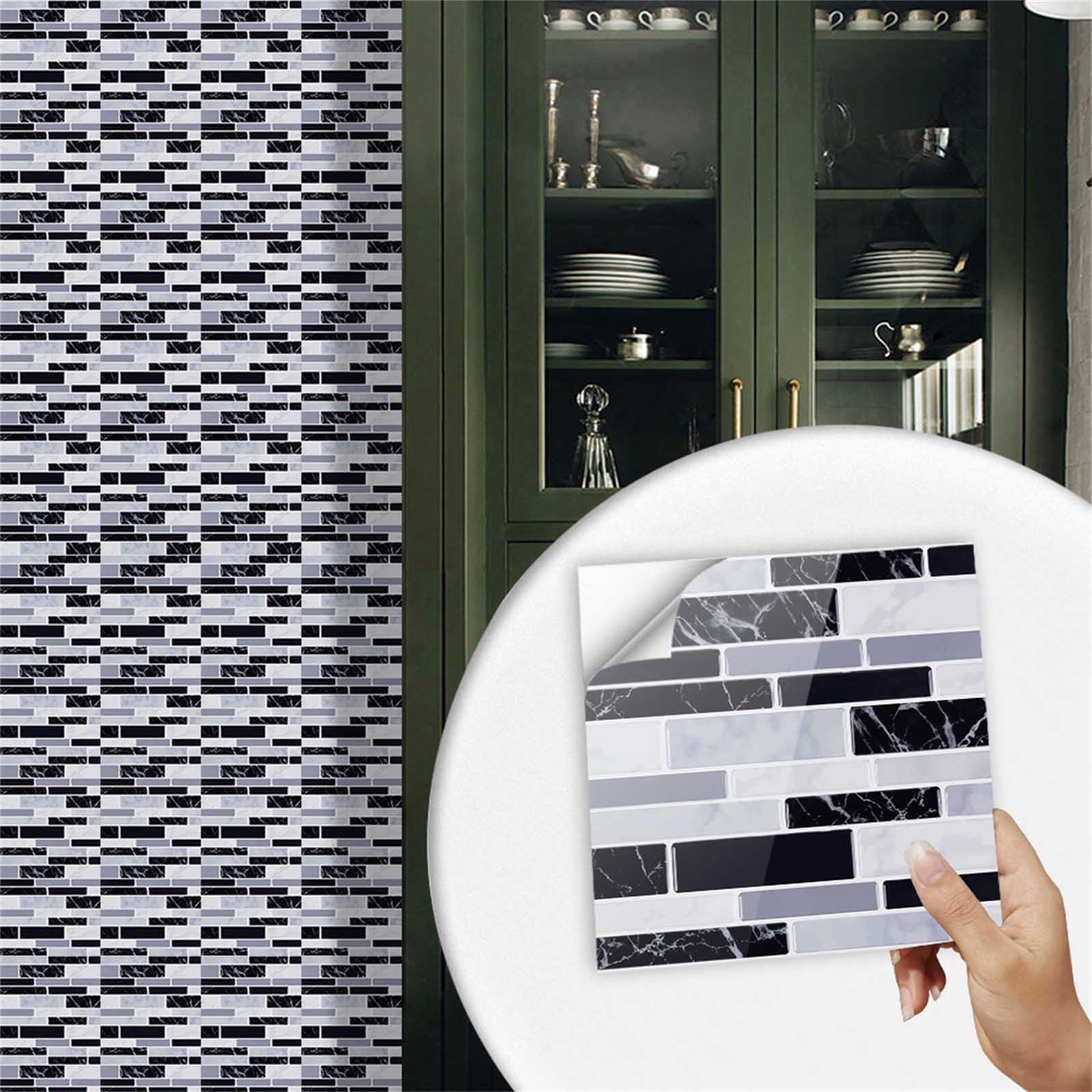 Yeetfub Peel And Stick 3d Wall Tiles Clearance Self Adhesive 3D Tile Stickers 10 Sheets Kitchen Bathroom Wall Decor For Tile Waistline Kitchen Living Room
