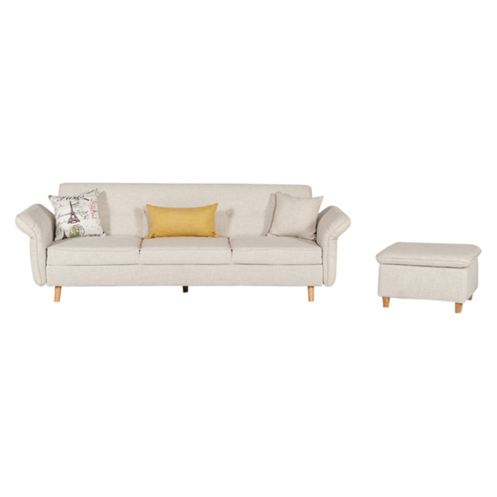 VIG Furniture Divani Casa Jeremiah Modern Convertible Sofa with Storage Ottoman