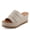 LIGHT TAUPE, variant on ALLERTON Women's Leather Wedge Platform Slip-On Sandals with Gathered Detail