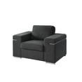 thumbnail image 2 of Black Linen Armchair For Living Room - European Design, Hardwood Structure, Removable Cushions, Foam Seat, Brushed Stainless Legs Fabric Arm Chair , Eminence, Robust Cushion , Fluffy Full Shiny, 2 of 2