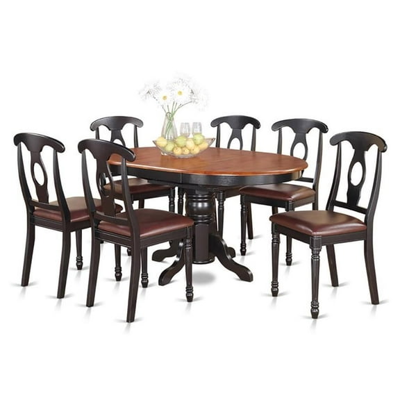 Atlin Designs 7-piece Dining Table and Chair Set in Black/Cherry