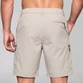 thumbnail image 5 of WULMLEO Men's Bike Shorts Stretch Hiking Cargo Shorts Quick Dry Bottoms with Zipper Pockets Cycling Casual Golf Shorts Khaki 2XL, 5 of 5