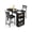 Black, variant on Ourlova 3Piece 36in Wooden Counter Height Dining Table Set For Kitchen Bar Table And Chairs Tall Kitchen Breakfast Nook With Stools 2 Barstools Storage Shelves SpaceSaving
