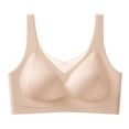 thumbnail image 3 of Women's Pullover Fixed Cup Bra, Full Coverage Wire Free Underwear with Wide Straps, Back Smoothing Light Support Bra | VerBelle,Khaki S, 3 of 6