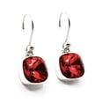thumbnail image 1 of Aretes Zvezda Cushion color Scarlet plata .925 gancho Zvezda ZAR-CSH12-SCA-G, 1 of 4
