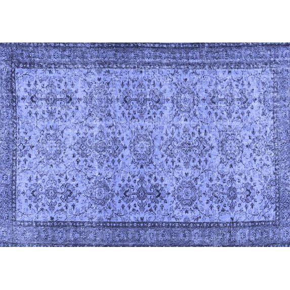 Ahgly Company Indoor Rectangle Abstract Blue Contemporary Area Rugs, 5' x 8'