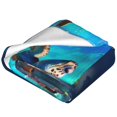 thumbnail image 2 of Bixox Fleece Blanket Underwater Fish Turtle Pattern Super Soft Double-Sided Microfiber Flannel Blanket for Sofa, Bed, Couch,Suitable for All Seasons - 50"x40", 2 of 5