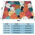 thumbnail image 2 of Throw Blanket Reversible Plush Blanket 50"x40" Different Colored Smiley Faces Blankets Flannel Warm Cozy Throws for Sofa Farmhouse Decor Lightweight Throw for Couch Bed All Seasons, 2 of 6