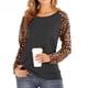 thumbnail image 2 of Moda para mujer Casual Sólido Manga larga Cuello redondo Leopardo Patchwork Blusa Tops Fridja fjkfkj2758, 2 of 5
