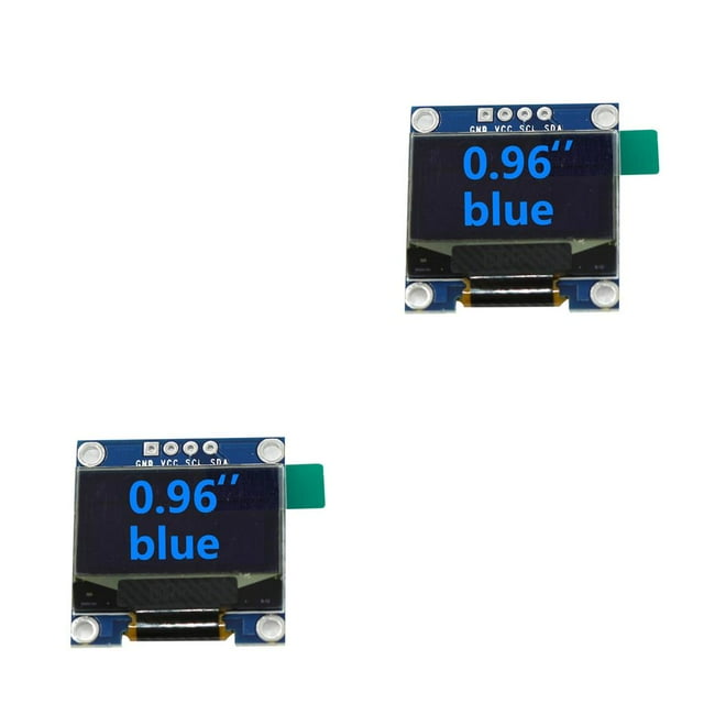 Langgg Display Modules LCD Displays I2C/IIC Port 4 Pin Self-lighting OLED Board Displayed Fitting Self Luminous LED Screens Blue 2Set