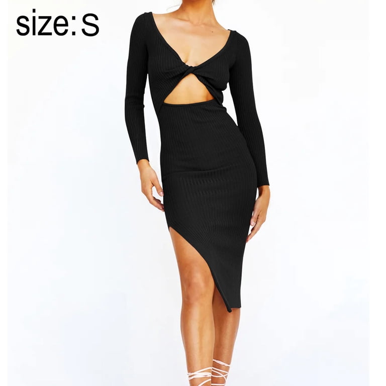 Women's Elegant V Neck Wrap Knit Dresses Batwing Sleeve Backless Slit Maxi Dress - S - Walmart.com Women's Elegant V Neck Wrap Knit Dresses Batwing Sleeve Backless Slit Maxi Dress - S - Walmart.com