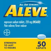 Aleve Caplets Naproxen Sodium Pain Reliever, 50 Count