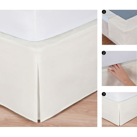 Crochet Tailored Split Corner Bedskirt - King Size Easy-to-Use Wraparound Bed skirt: Tailored, Split Corner Design, Non-Slip Band. 14