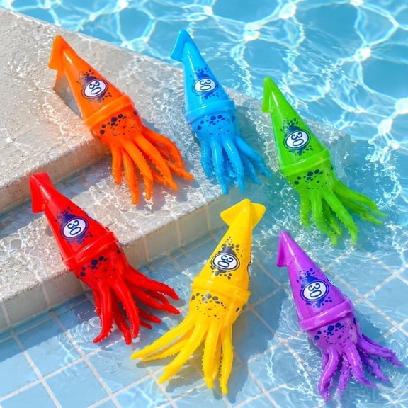Pool Diving Toy Set – 6pcs Sinking Squid Dive Toys for Kids & Adults | Fast-Sinking Swim Training Toys for Underwater Games & Water Play