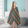 thumbnail image 6 of Colorful Geometric Striped Pattern Hooded Bath Towel，60"x35" for Ages 3 To 12 Kids, Quick Dry Lightweight Soft Microfiber Hood Beach Towel Cover Up for Kids, 6 of 7