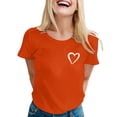 thumbnail image 4 of T Shirts for Women Short Sleeves Crew Neck Basic Orange Spring Tops Trendy Tops, 4 of 4