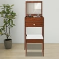 thumbnail image 3 of Black Walnut Density Board 15.8x14.8x28.4 Inch Flip Dressing Table With Mirror Mini Storage Dressing Table, 3 of 10