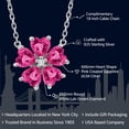 thumbnail image 2 of Gem Stone King 925 Sterling Silver Pink Created Sapphire and White Lab Grown Diamond Pendant Necklace for Women (4.04 Cttw, Heart Shape 6MM, with 18 inch Chain), 2 of 5