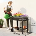 thumbnail image 3 of Outsunny Bac de Jardin Surélevé en Métal, Jardinière Surélevée avec 2 Roues, 3 of 10