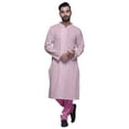 thumbnail image 4 of Atasi Designer Kurta Pajama For Men Printed Angrakha Style Casual Summer Clothing, 4 of 5