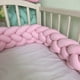 thumbnail image 4 of Almohada de nudo largo con cuatro hebras tejidas danesas para decoración de barandilla de cama infantil, 4 of 6