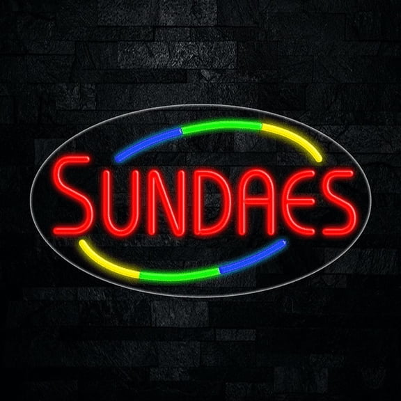 Sundaes LED Neon Sign 28"L x 16"H #34480