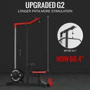 Mikolo LAT Pulldown Machine, Multifunction Row Cable Fitness Equipment with Flip-up Footplate and Plates Storage Posts