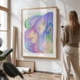 thumbnail image 3 of Three Sisters - Illustration Surrealism Pastel Psychedelic Modern Art Whimsical Pop Art Fantasy Unframed Wall Art Print 24 x 32 inches, 3 of 16