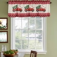 thumbnail image 3 of Red Christmas Truck Curtain Valances for Windows, Kitchen Valance Window Treatments Panel 2 Pack, Xmas Tree Snowflake Plaid Winter Rod Pocket Short Curtains for Bathroom Bedroom 60 x 18 Inch, 3 of 8