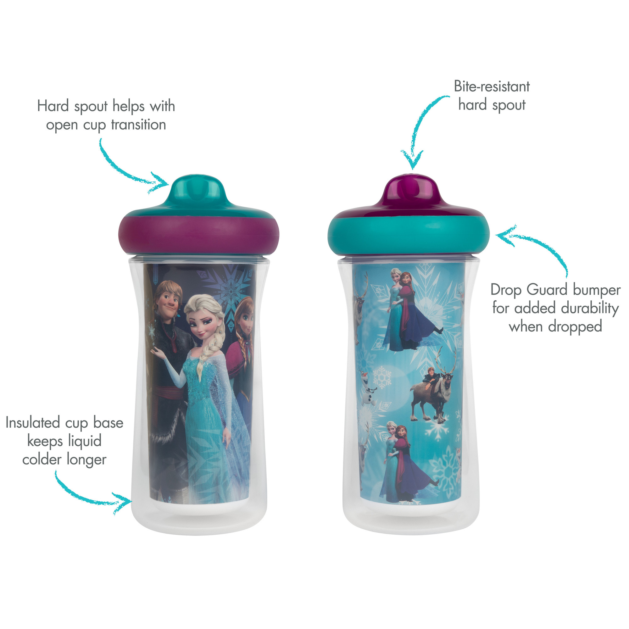 The First Years Disney Frozen Insulated Sippy Cups, 2-Pack photo 2