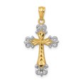 thumbnail image 1 of Pendentif Croix en Or Jaune Rhodié 14K et Diamant Rhodié, 1 of 2