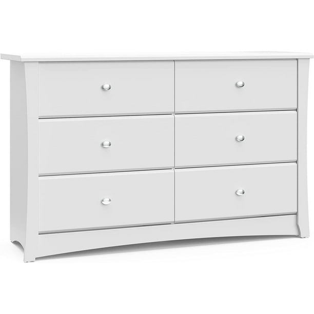 GEROBOOM Crescent 6 Drawer Double Dresser (White) \u2013 Dresser for