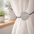 thumbnail image 2 of Evideco French Home Goods Curtain Holdbacks Set of 2 Magnetic Wooden Heart Curtain Tiebacks – Easy to Use, No Installation Needed – Old Gray, 2 of 6