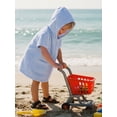 thumbnail image 5 of BemeyourBBs Toddler Baby Girls Boys Swim Cover Up Kids Swimsuit Coverup Zip-Up Beach Bathing Suit Robe Short Sleeve Hooded Striped Pockets Pool Beach Cover Ups, 5 of 9