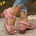 thumbnail image 6 of Viluyesy Women's Block Heeled Sandals, Comfortable Soft Sole Solid Color Summer Casual Office Dress Shoes Pink, 6 of 7