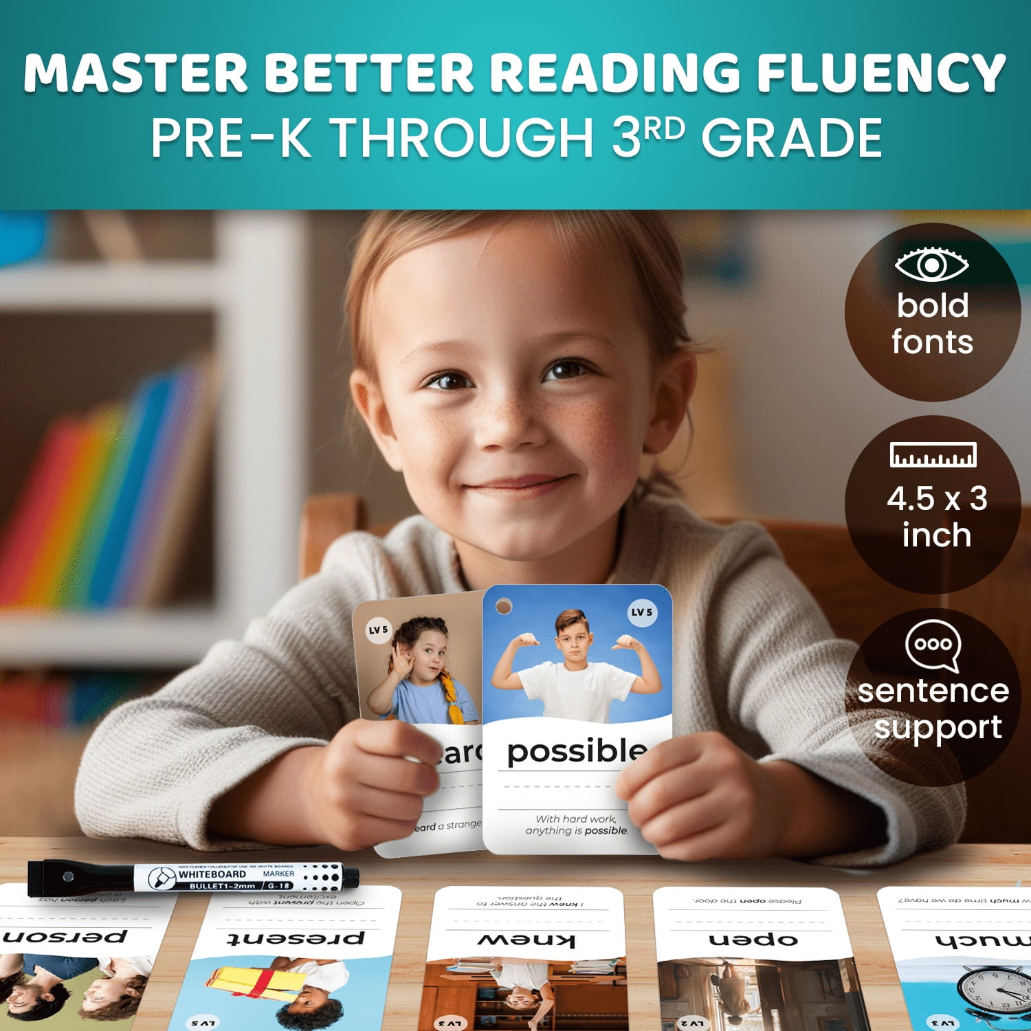 Quokka Sight Words Flash Cards for Kids 4 8 and Adults - Educational Flashcards Vocabulary Set