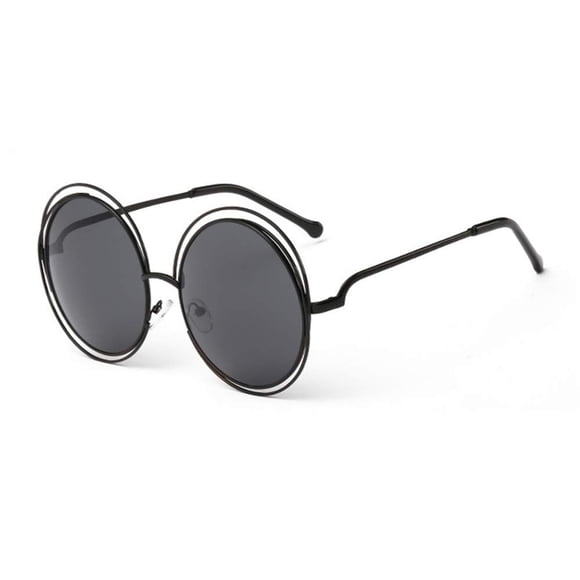 Gafas de Sol Redondas Vintage Dollger con Doble Círculo en Metal Negro