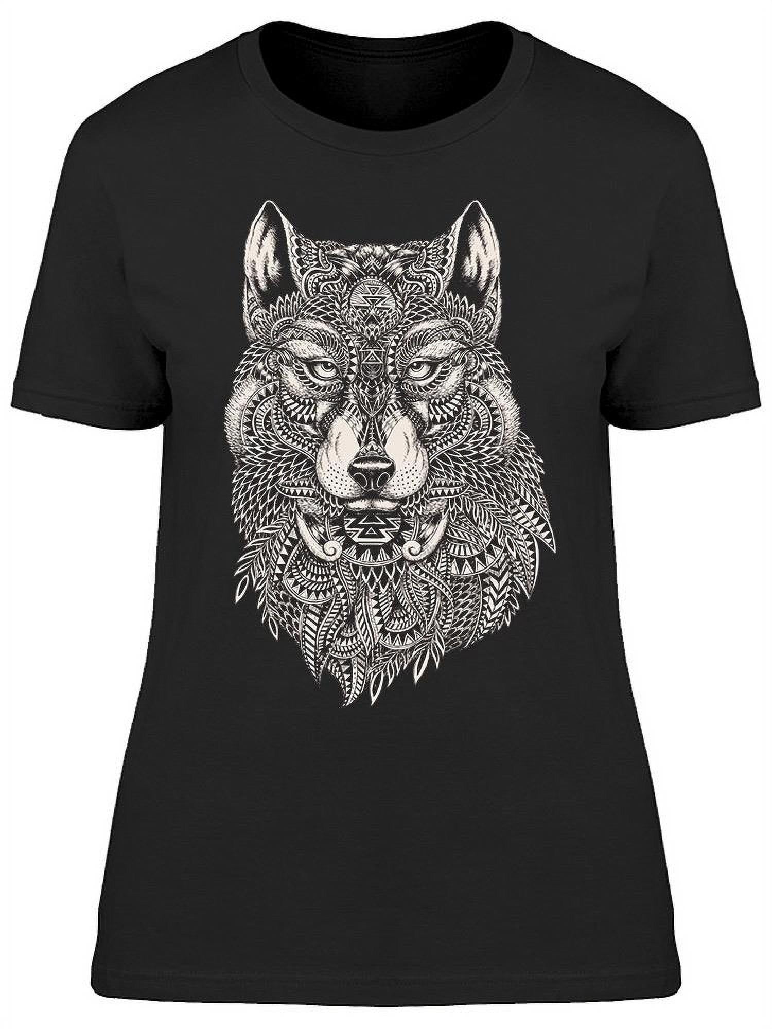 Highly Detailed Wolf Art TShirt Women Image by Shutterstock, Female