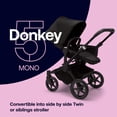 thumbnail image 2 of Bugaboo Donkey 5 Mono Complete - Cochecito individual que se convierte en cochecito doble lado a lado, múltiples posiciones de asiento - Aluminio/Negro medianoche-Negro medianoche, 2 of 5
